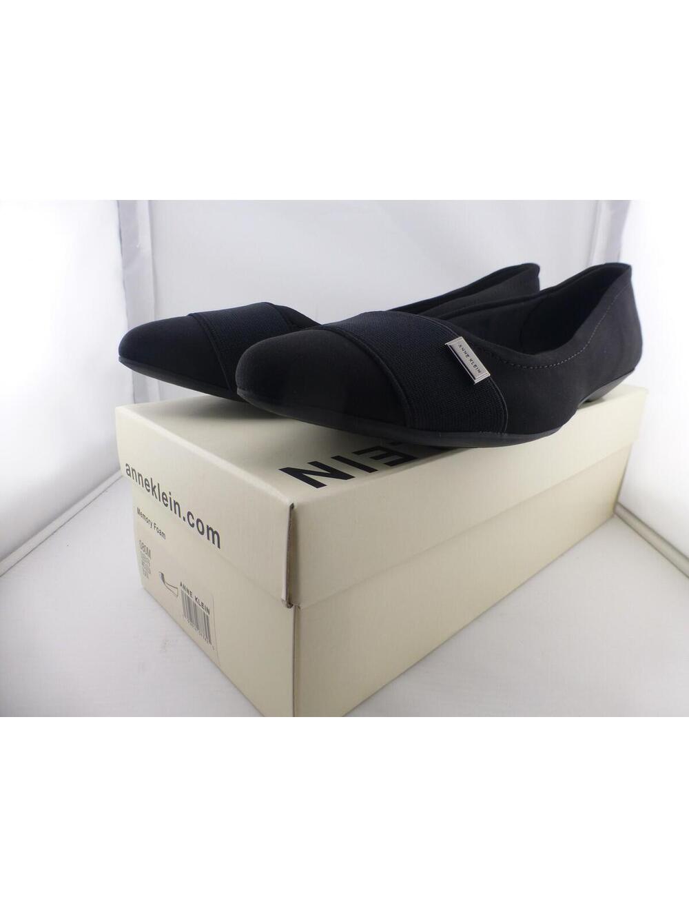 Anne Klein AKOLEESA Black Fabric Flats Women's US 8M Memory Foam i-flex - M3